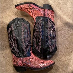 Pink Snakeskin Cowboy Boots